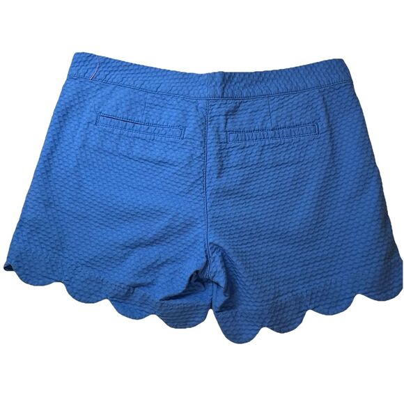 Lilly Pulitzer The Buttercup Shorts Scalloped Blue Textured Size 0 Preppy Summer - Picture 4 of 12